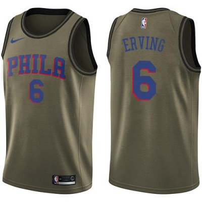 Nike Philadelphia 76ers #6 Julius Erving Green Salute to Service Youth NBA Swingman Jersey